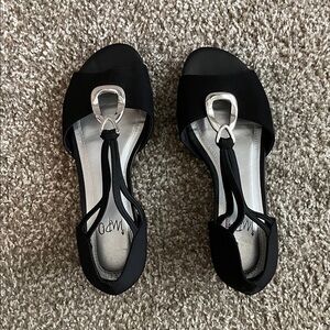 Impo Black Sandals with Silver Accent